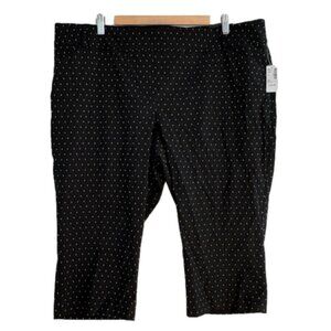 Reitmans Iconic Black White Flecks Plus Curvy Sz 22 Spring Capris, New With Tags